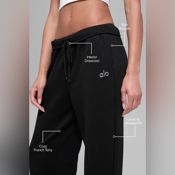 NEW! Alo Accolade Sweatpant in Black Size XXS Fits Size XS Small - Picture 4 of 11